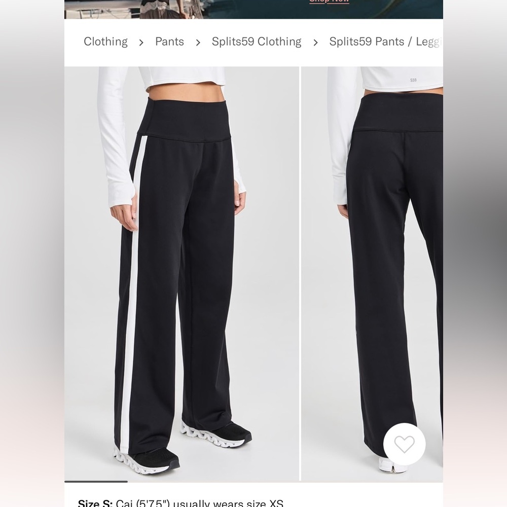 Splits59 Black and White Harper Supplex Pant XS